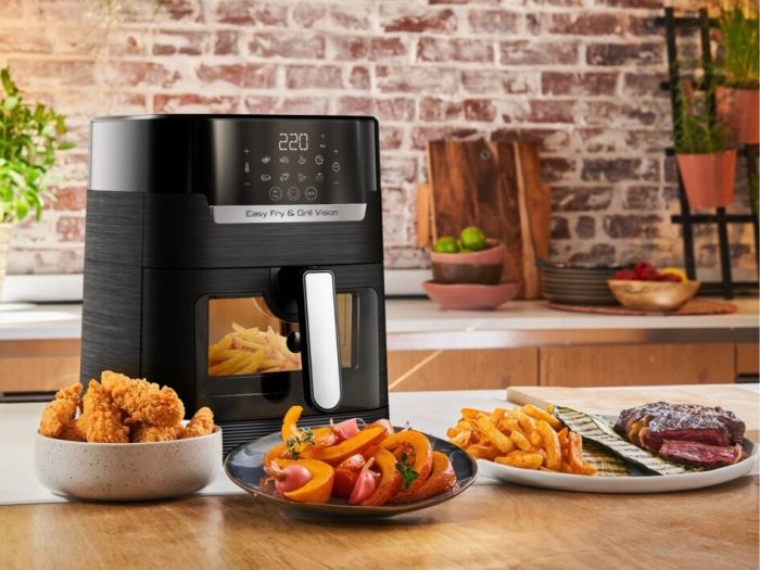 Мультипіч Moulinex Easy Fry&Grill Window, 1550Вт, чаша-4.2л, сенсорне керув., 8 програм, з віконцем, пластик, чорний