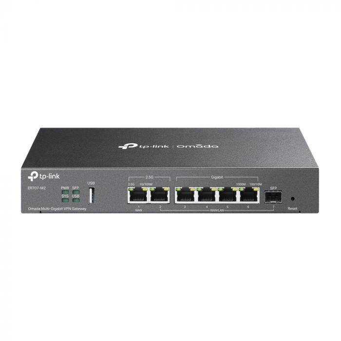 Мультисервісний Маршрутизатор TP-LINK ER707-M2, 1x2.5GE LAN, 1x2.5GE WAN/LAN, 4xGE LAN, 1xSFP WAN/LAN 1xUSB