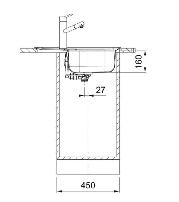 Мийка кухонна Franke Spark, нерж.сталь, прямокутник, з крилом, 620х500х160мм, чаша - 1, накладна, SKL 611-62, нерж декор