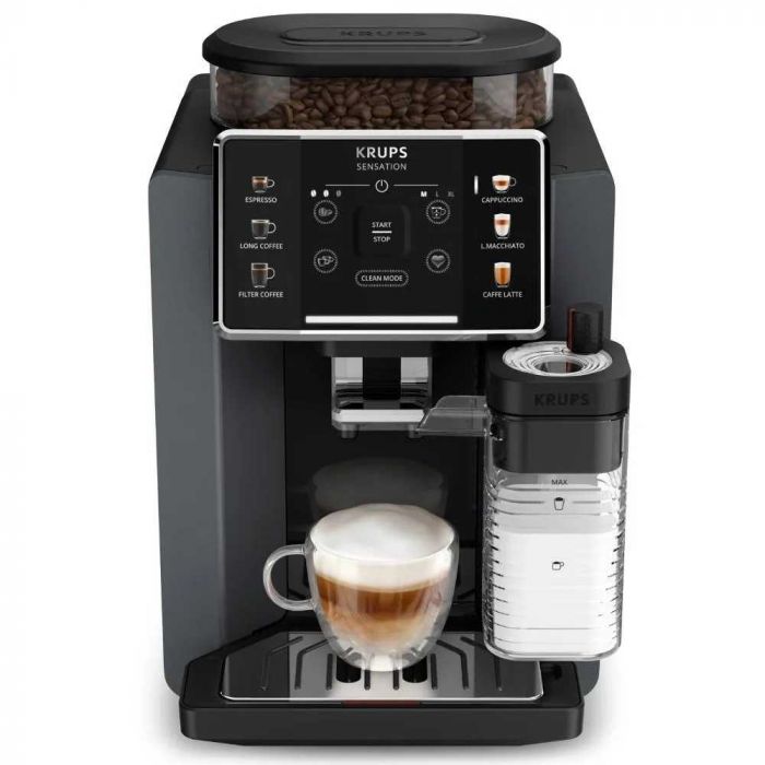 Кавомашина Krups Sensation Milk M90 1.7л, зерно, автомат.капучинатор, авторецептів - 6, чорний