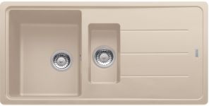 Мийка кухонна Franke Basis фраграніт, прямокут., з крилом, 970х500х200мм, чаша - 2, врізна, бежевий