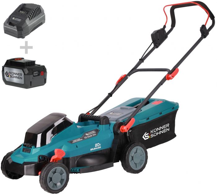 Газонокосарка акумуляторна Konner&Sohnen KS 33LM-20V 20В акб 1х4А·год 33см 30л 25-75мм 14кг