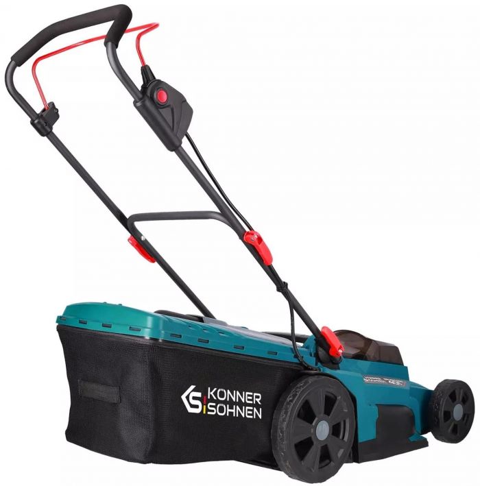 Газонокосарка акумуляторна Konner&Sohnen KS 43LM-40V 40В(20+20) акб 2х4А·год 43см 50л 25-75мм 15.5кг