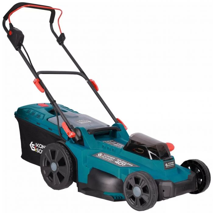 Газонокосарка акумуляторна Konner&Sohnen KS 43LM-40V 40В(20+20) акб 2х4А·год 43см 50л 25-75мм 15.5кг