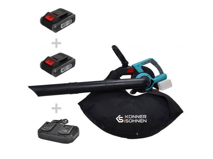 Повітродув-пилосос садовий акумуляторний Konner&Sohnen безщітковий 40В(20+20В) акб 2?4А·год 3.5кг