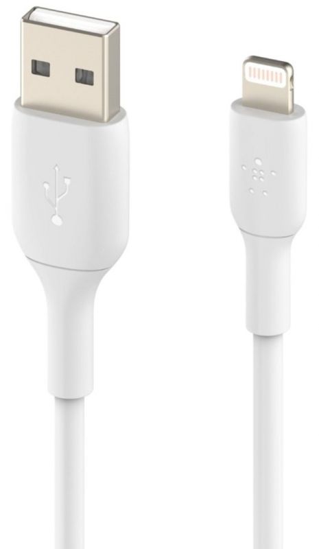 Кабель Belkin USB-A > Lightning заряджання/синхронізації 12Вт, 2м, PVC, білий