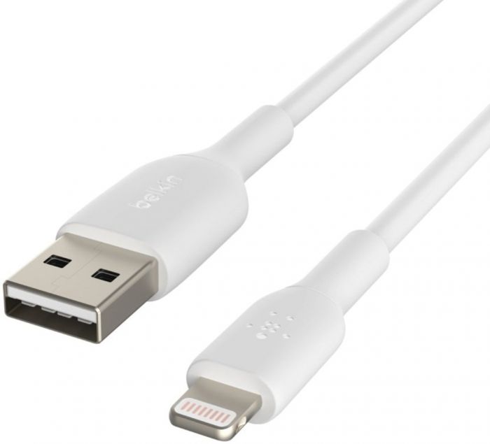 Кабель Belkin USB-A > Lightning заряджання/синхронізації 12Вт, 2м, PVC, білий