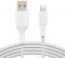 Кабель Belkin USB-A > Lightning заряджання/синхронізації 12Вт, 2м, плетений, білий