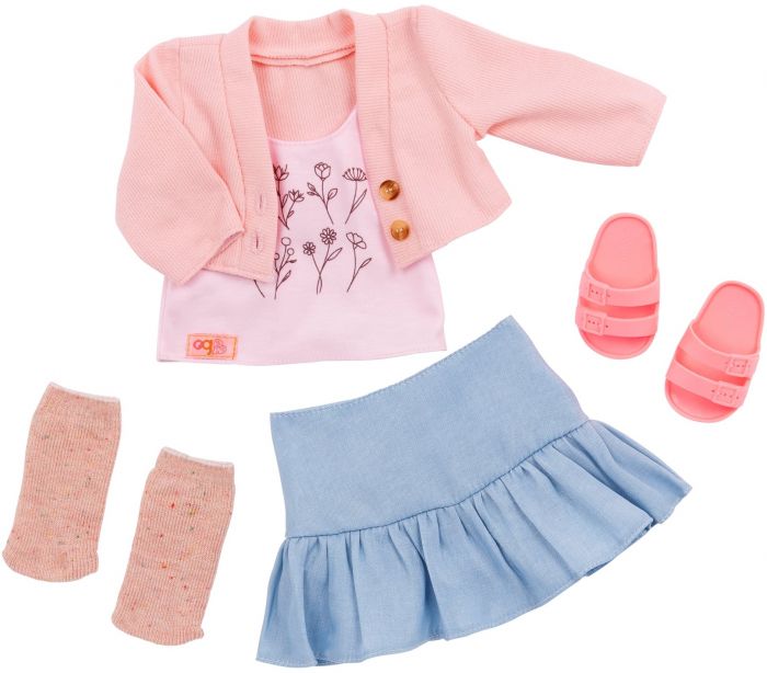 Набір одягу для ляльок Our Generation повсякденний рожевий светр та спідниця
