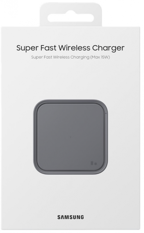 Зарядний пристрій бездротовий Samsung 15Вт з блоком живлення, сірий темний