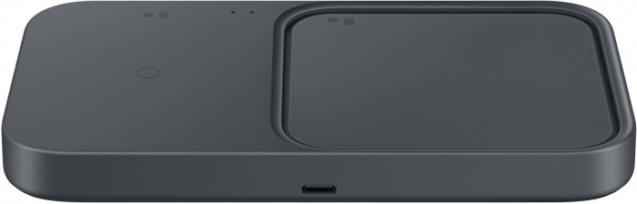 Зарядний пристрій бездротовий Samsung Duo 15Вт з блоком живлення, сірий темний