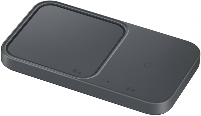 Зарядний пристрій бездротовий Samsung Duo 15Вт з блоком живлення, сірий темний