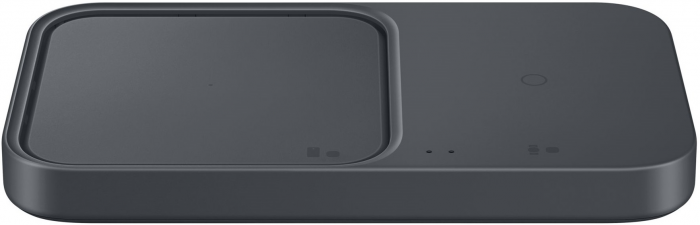 Зарядний пристрій бездротовий Samsung Duo 15Вт з блоком живлення, сірий темний