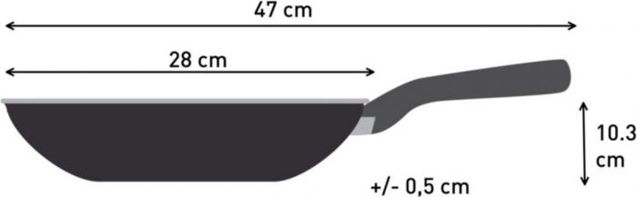 Сковорода ВОК Tefal Halo, 28см, алюміній, бакеліт, сірий