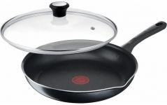 Сковорода з кришкою Tefal Day by Day, 20см, з кришкою, алюміній, бакеліт, скло, чорний