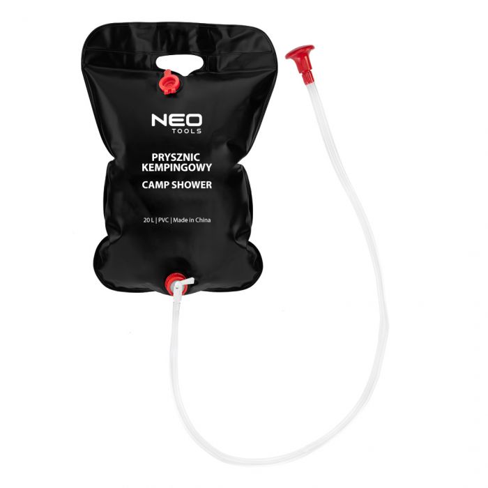 Душ кемпінговий Neo Tools, ПВХ, 20л, чорний, 0.3 кг