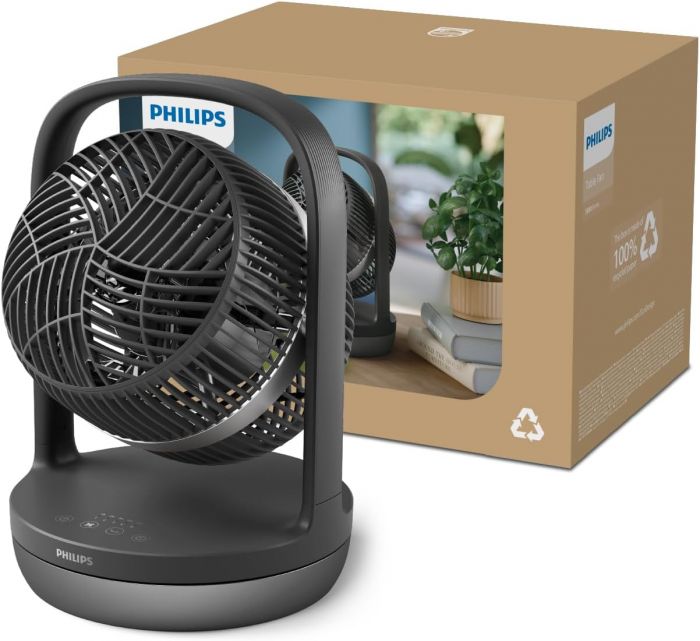 Вентилятор Philips настільний Series 3000, 22см, 27Вт, таймер, поворот 180, чорний