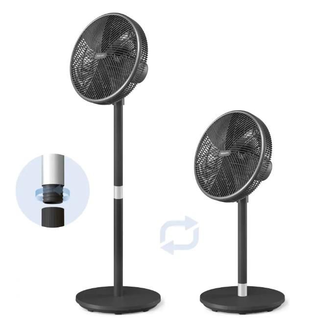 Вентилятор Philips підлоговий Series 3000, 40см, 48Вт, керування через смартфон, регулювання висоти, чорний