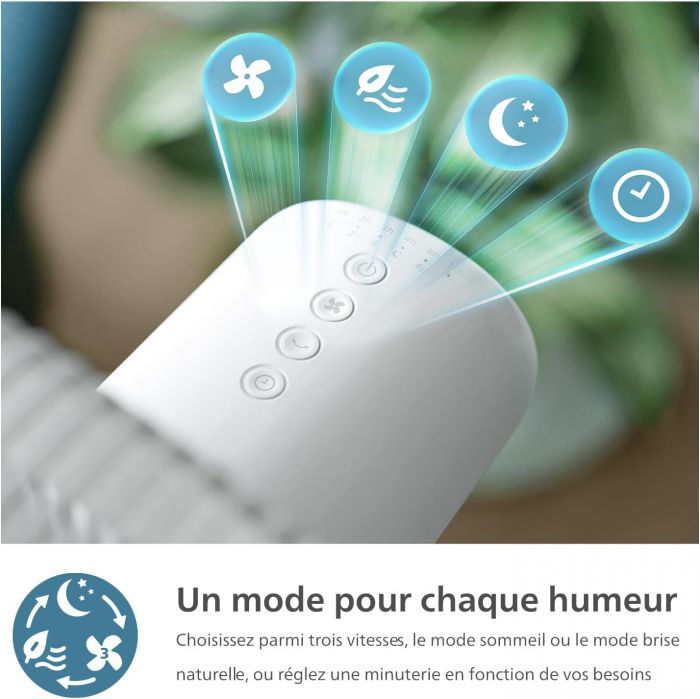 Вентилятор Philips підлоговий Series 2000, 40см, 48Вт, таймер, поворот 180, білий