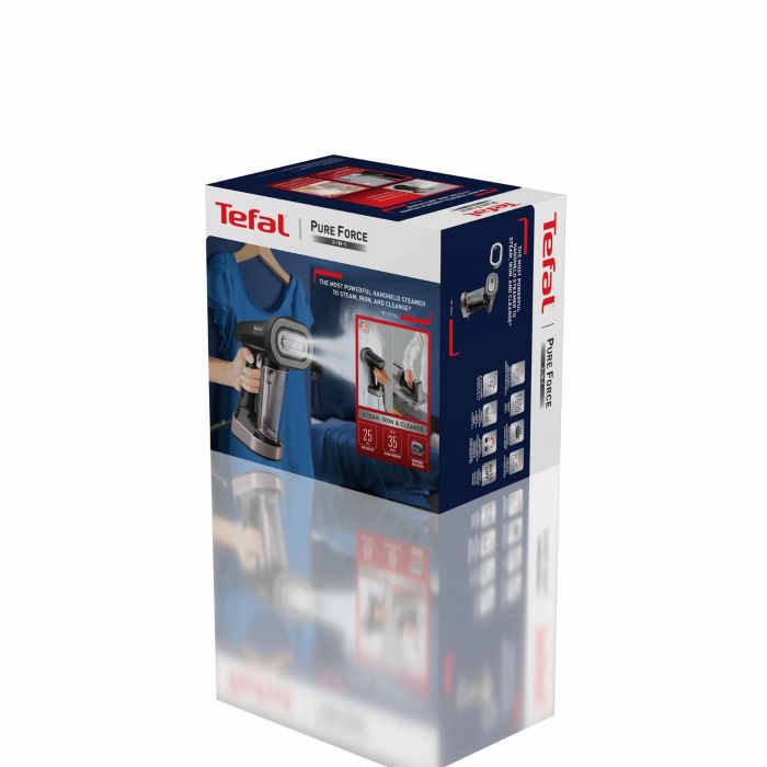 Відпарювач Tefal компактний Pure Force 3в1, 1800Вт, 180мл, постійна пара - 35гр, керам. підошва, чорно-рожевий
