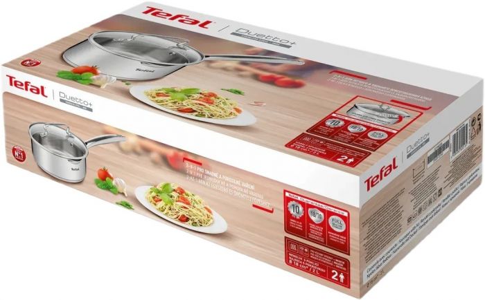 Ківш Tefal Duetto+,2л, нержавіюча сталь, скло