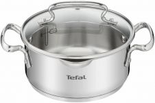 Каструля Tefal DUETTO+, 2л, з кришкою, нержавюча сталь, скло