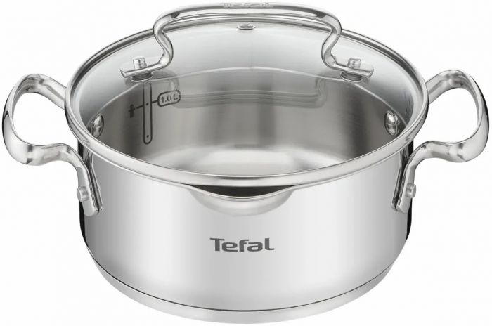 Каструля Tefal DUETTO+, 2л, з кришкою, нержавюча сталь, скло