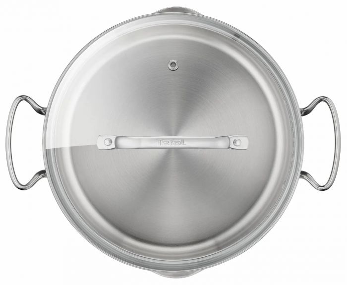 Каструля Tefal DUETTO+, 1.5л, з кришкою, нержавюча сталь, скло