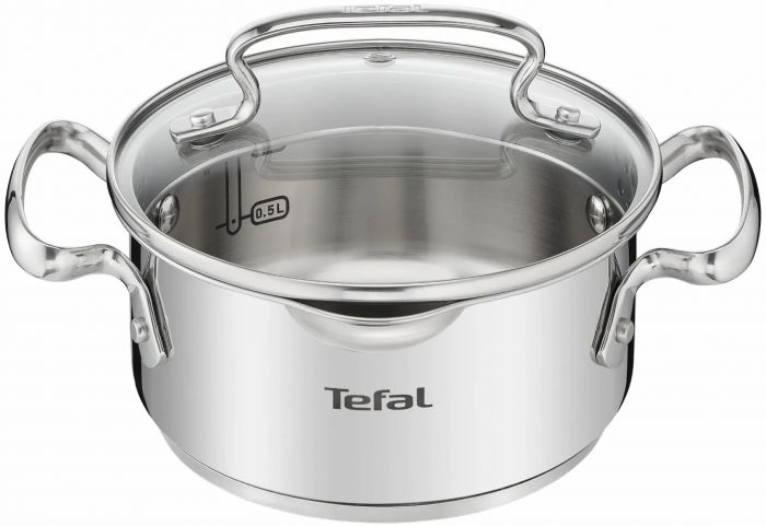 Каструля Tefal DUETTO+, 1.5л, з кришкою, нержавюча сталь, скло