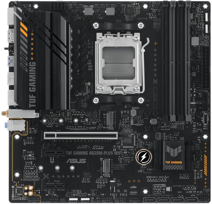 Материнcька плата ASUS A620M-F GAMING WIFI sAM5 A620 4xDDR5 HDMI DP Wi-Fi BT mATX