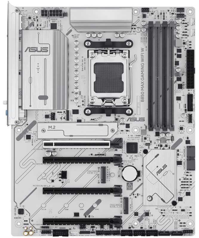 Материнcька плата ASUS B850 MAX GAMING WIFI W sAM5 B850 4xDDR5 M.2 HDMI DP WiFi BT ATX білий