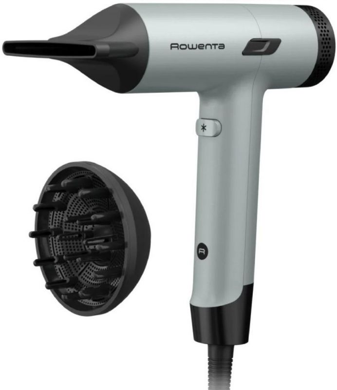 Фен Rowenta Tiny, 1600Вт, 3 режими, дифузор, іоніз-я, хол. обдув, зелено-чорний