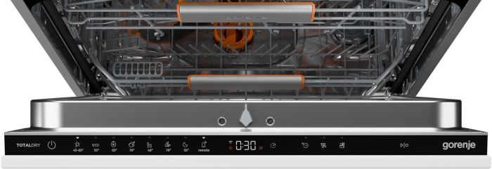 Посудомийна машина Gorenje вбудовувана, 16компл., A+++, 60см, інвертор,Wi-Fi, AquaStop, сенсорн.упр, 3и кошики, білий