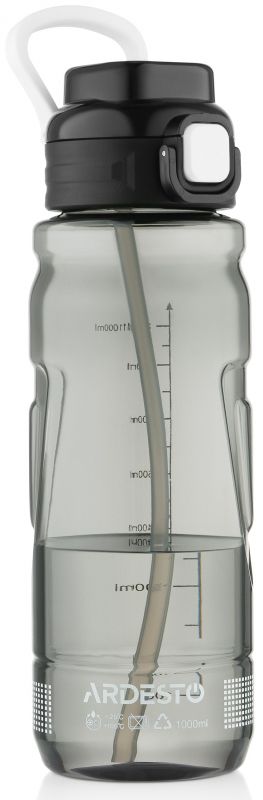 Пляшка для води ARDESTO Sport 1000мл, пластик, чорний