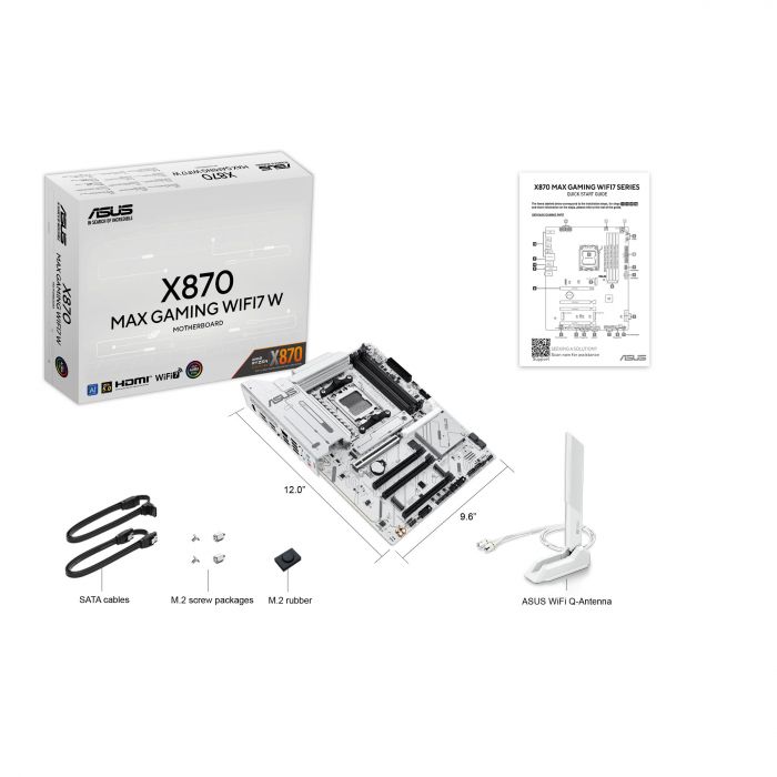 Материнcька плата ASUS X870 MAX GAMING WIFI7 W sAM5 X870 4xDDR5 M.2 HDMI USB Type-C WiFi BT ATX білий
