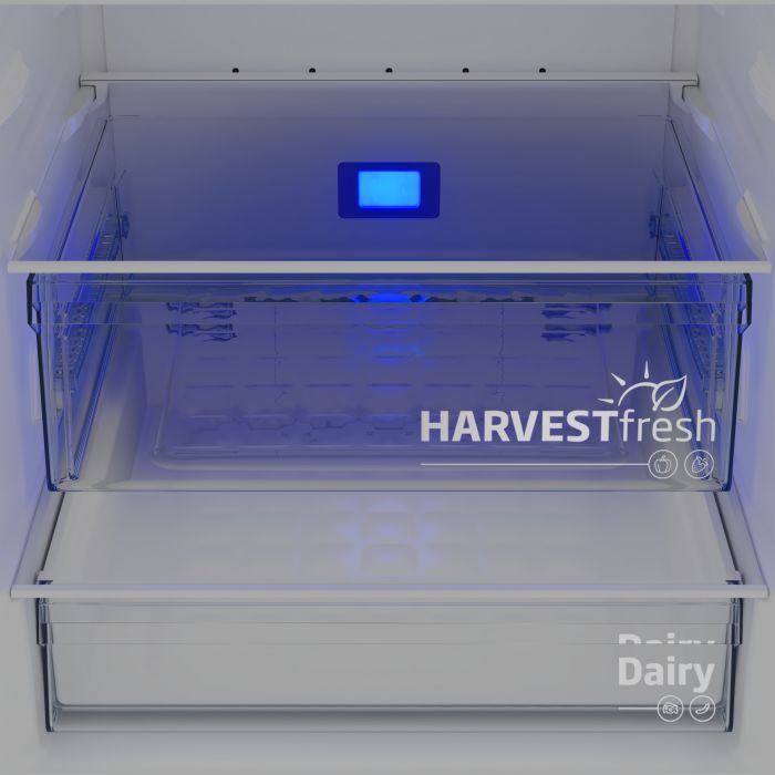 Холодильник Beko з нижн. мороз., 192x70x74.5, xолод.відд.-340л, мороз.відд.-150л, 2дв., А++, NF, дисплей, HarvestFresh, нерж