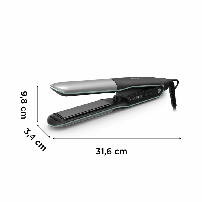 Випрямляч Rowenta Thermostyle, темп.режимів-5, 150-230С, дисплей, іонізація, кераміка, титан, чорно-сірий