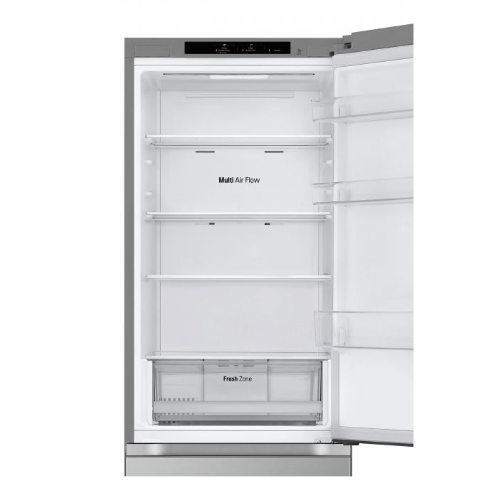 Холодильник LG з нижн. мороз., 186x60х68, холод.відд.-234л, мороз.відд.-107л, 2дв., А++, NF, інв., диспл внутр., зона св-ті, сріблястий