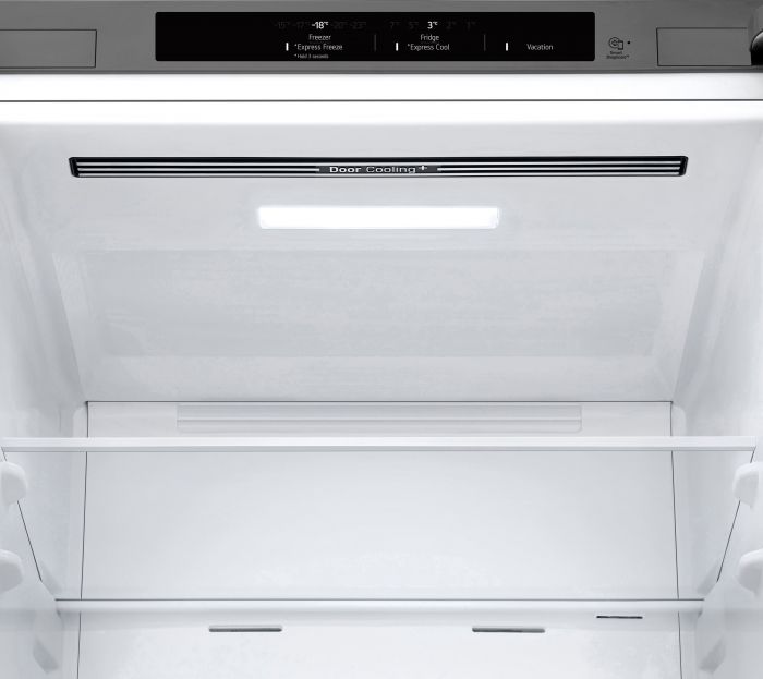 Холодильник LG з нижн. мороз., 186x60х68, холод.відд.-234л, мороз.відд.-107л, 2дв., А++, NF, інв., диспл внутр., зона св-ті, сріблястий