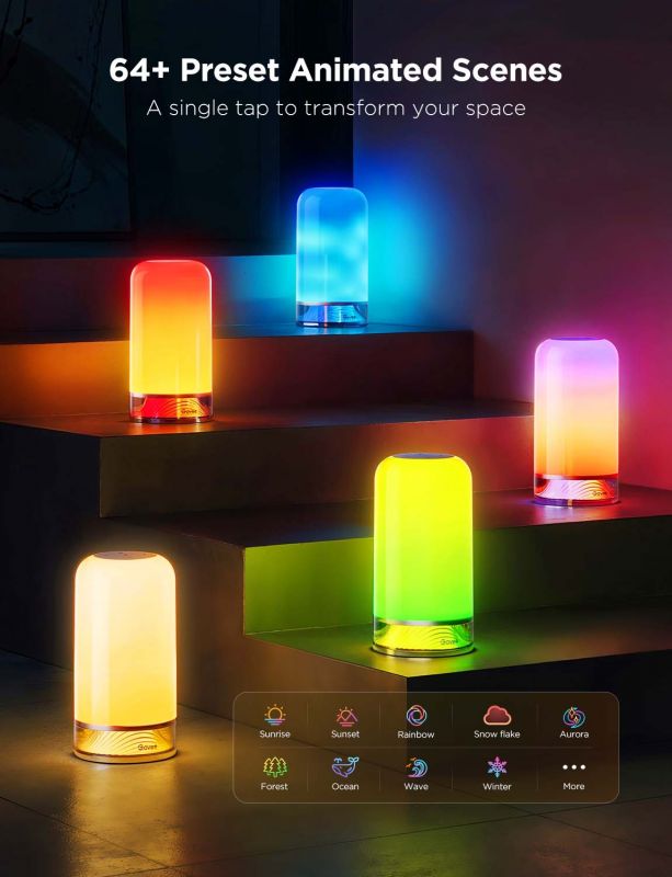 Настільний світильник розумний Govee H6022 Table Lamp 2, RGBICWW, WI-FI/Bluetooth, білий