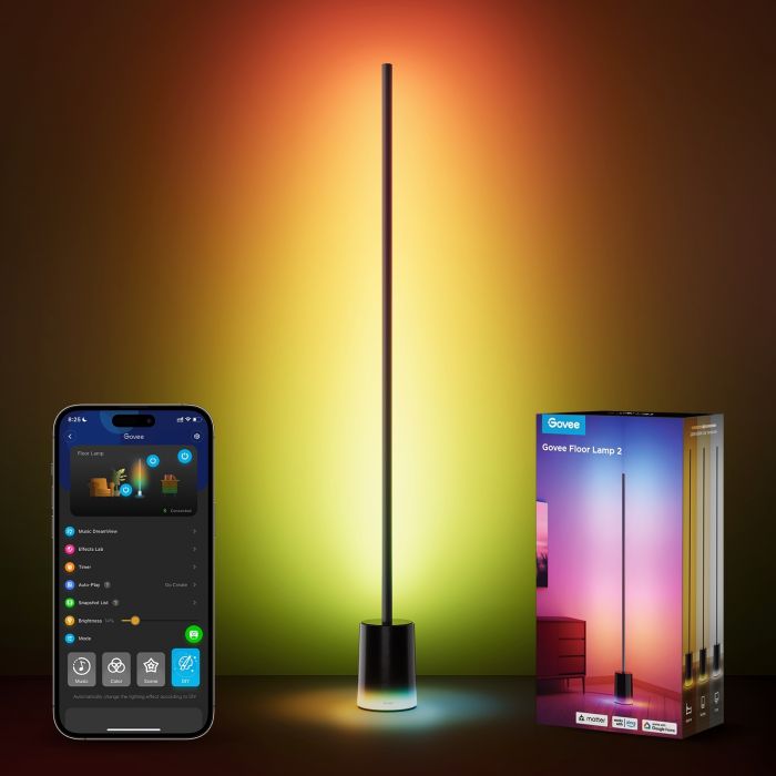 Торшер розумний Govee H607C Floor Lamp 2, 1725Lm, RGBICWW, WI-FI/Bluetooth, чорний