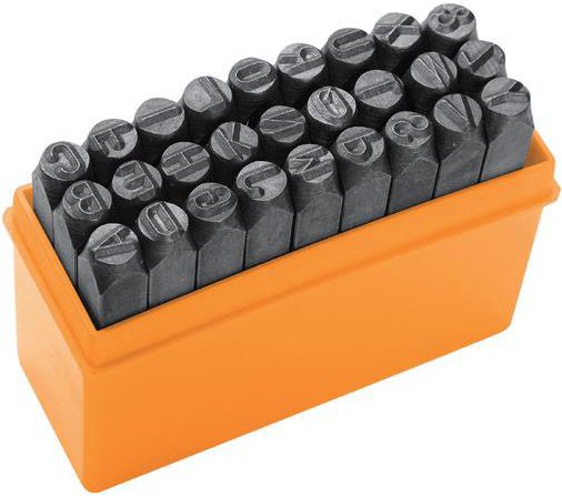 Літери для штампування Tolsen, набір 27шт, латинські літери, 6х62мм, HRC 48-52