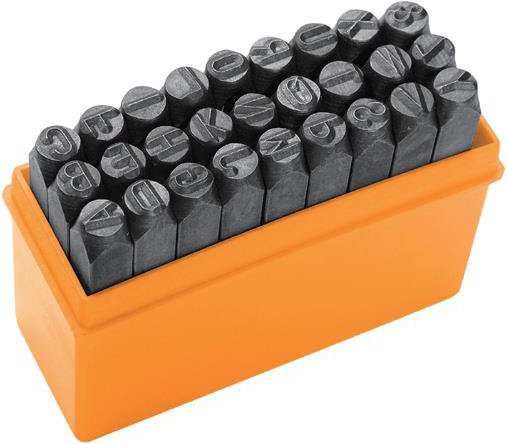 Літери для штампування Tolsen, набір 27шт, латинські літери, 3х57мм, HRC 48-52