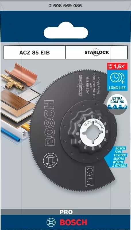 Диск пиляльний сегментований Bosch PRO StarlockBIM Wood Met ACZ85EB