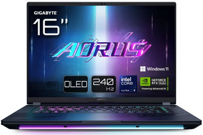 Ноутбук AORUS MASTER 16X 16.0 QHD OLED 240Hz, INTEL ARL HX Ultra9, 32GB, F2TB, NVD5080-16, W11, чорний