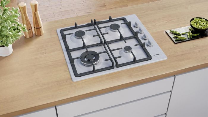 Варильна поверхня Bosch  газова, 60см, чавун, WOK, нерж