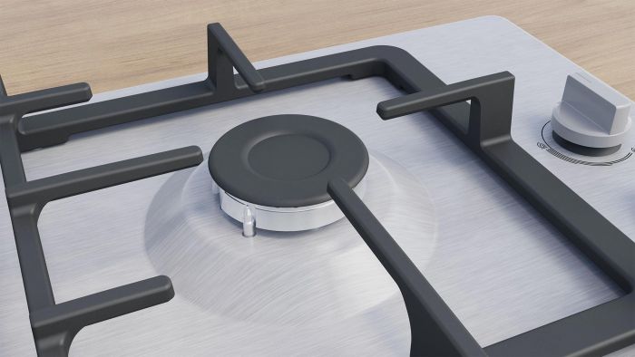 Варильна поверхня Bosch  газова, 60см, чавун, WOK, нерж