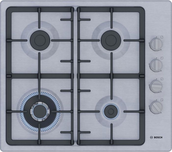 Варильна поверхня Bosch  газова, 60см, чавун, WOK, нерж