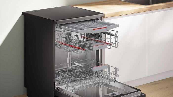 Посудомийна машина Bosch, 12компл., A+, 60см, дисплей, 3й кошик, чорний