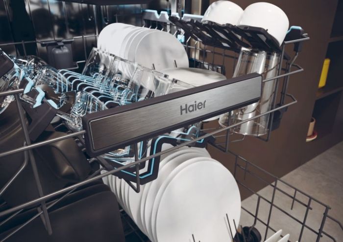 Посудомийна машина Haier вбудована, 16компл., A+++, 60см, дисплей, інвертор, 3й кошик, білий